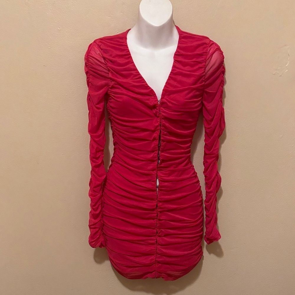 Superdown Vibrant Red Long Sleeve Dress